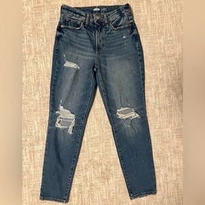 Old Navy Women's OG Straight High Rise Jeans - Dark Blue